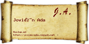 Jovián Ada névjegykártya